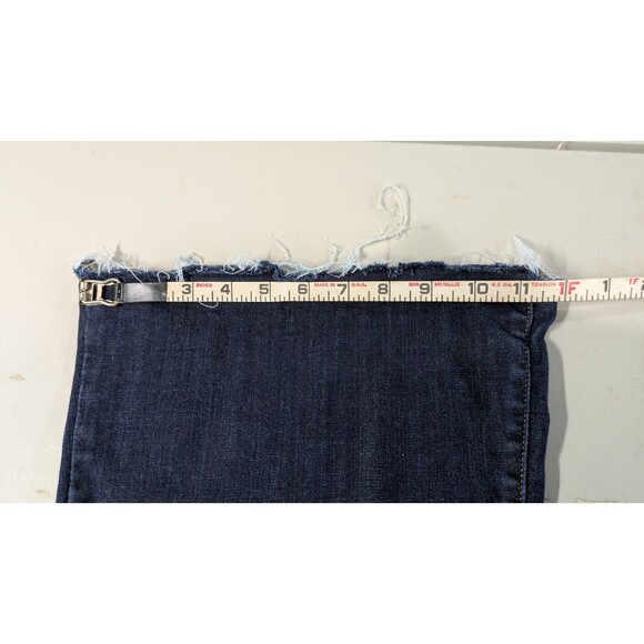 Judy Blue High-Rise Raw Hem Tall Flare Stretch Jeans Blue Denim Dark Wash 15/32 - Picture 6 of 10